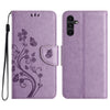 For Samsung Galaxy A56 5G Butterfly Flower Pattern Flip Leather Phone Case(Light Purple)