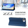For iPhone SE 2024 RC01 Dual-Folded Magnetic Suction RFID Leather Phone Case(Dark Blue)