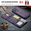 For iPhone 14 Pro DG.MING MAGKING-K2 Series MagSafe RFID Card Bag Detachable Phone Case(Purple)