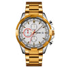SKMEI 9192 Men Calendar Timing Stainless Steel Belt Luminous Quartz Watch(Gold)