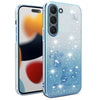 For Samsung Galaxy S23 5G Gradient Glitter Flower All-inclusive Phone Case(Blue)