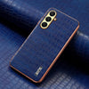 For Samsung Galaxy A26 5G AZNS Electroplated Frame Crocodile Texture Full Coverage Phone Case(Blue)