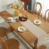 Widened And Stitched Rustic Knitted Hollow Tablecloth, Size: 30x140cm(Leaves Double Stitching)