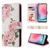 For Samsung Galaxy A24 5G Bronzing Painting RFID Leather Phone Case(Rose Flower)
