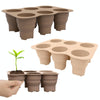 6 Holes Nursery Box Small Vegetable Flower Plant Breathable Growing Tray Silicone Folding Nursery Pot(Skin Color)