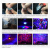 D33 5W USB Charging RGB Car Decoration Portable DJ Light Sound Activated Rotating Strobe Effect Atmosphere Light Star Music Light Lamp, DC 5V