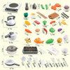 MoFun 5715 52 in 1 Children Pretend Play Kitchen Home Appliances Toys Simulation Cooker Kitchenware Food Set(White)