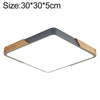 Wood Macaron LED Square Ceiling Lamp, Stepless Dimming, Size:30cm(Grey)