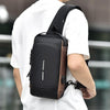WEIXIER X306 Men Shoulder Bag With USB Charging Port Anti-Theft Chest Bag(Black Gold)