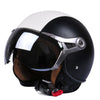 GXT Electric Vehicle Half Cover Four Seasons Retro Helmet, Size: M(Black White)