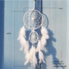 Creative White Lace Flower Dream Catcher Wind Chimes Feather Pendant for Home Wall Decorations Ornament, Random Style Delivery