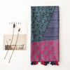 180 X 85cm  Women Cotton And Linen Scarf Retro Splicing Bohemian Printed Silk Shawl SL2009-017