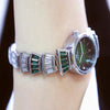 BS Bee Sister  FA1700 Diamond Inlaid Ladies Watch Symphony Wrist Watch(Golden Green)