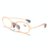 Portable Magnifying Glass Presbyopic Glasses Silicone Anti-Blue Light Reading Glasses, Degree: +300(Light Orange)