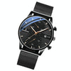 BINBOND B0158 Men Luminous Multifunctional Business Quartz Watch(Black Mash Black Shell Black Surface)