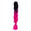 Fashion Color Gradient Individual Braid Wigs Chemical Fiber Big Braids, Length: 60cm(01Black+Rose Red)