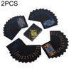 2 Set Plastic Waterproof PVC Poker Cards, Size:6.3 x 8.9cm(Blue+Gold)