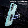 For Samsung Galaxy S25 5G Ring Holder PC Hybrid TPU Phone Case(Blue)