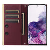 For Samsung Galaxy S20+ Crossbody Rhombic Sucker Leather Phone Case(Claret)