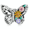 S925 Sterling Silver Flower Butterfly Beads DIY Bracelet Necklace Accessories