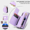 For Samsung Galaxy S20 FE Double Flap Zipper RFID Leather Phone Case with Short Lanyard(Light Purple)