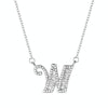 Women Fashion S925 Sterling Silver English Alphabet Pendant Necklace, Style:W