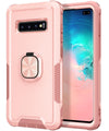 For Samsung Galaxy S10+ 3 in 1 PC + TPU Phone Case with Ring Holder(Pink)