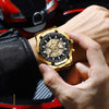 BINBOND S033 Hollowed Mechanical 30m Waterproof Luminous Quartz Watch, Color: White Steel-White