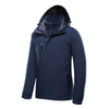 Men Outdoor Waterproof Jacket With Detachable Inner Warm Fleece for Camping Travel, Size: L(Dark Blue)