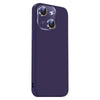 For iPhone 14 Nano Lens Cover Liquid Silicone Phone Case(Dark Purple)