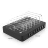 006L Multi-function 50W DC5V/10A (Max) Output (Low Power) 8 Ports USB Detachable Charging Station Smart Charger(Black)
