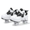 DF03 Children Walking Shoes Four-wheel Retractable Roller Skates, Size:37(Mesh White Black)