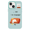 For iPhone 13 Skin Feeling Jelly TPU Hybrid PC Phone Case(Little Lazy Dog ??Light Green)