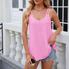 Women Tank Tops Summer Sleeveless Spaghetti Straps Camisole Top, Size: L(Bright Pink)