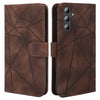 For Samsung Galaxy A36 / A56 5G Skin Feel Geometric Lines Leather Phone Case(Brown)