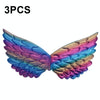 3 PCS Children Prom Dress Up Wings Elf Colorful Wings Party Costume Props(Fantasy Rainbow)