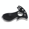 Outdoor Multifunctional Camping Spoon Stainless Steel Tableware Portable Picnic Tableware Fork And Spoon(Light Grey)