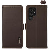For Samsung Galaxy S25 Ultra 5G KHAZNEH Side-Magnetic Litchi Genuine Leather RFID Phone Case(Brown)