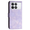 For Redmi K70E YX0080 Grid Butterfly Embossed Pattern Flip Leather Phone Case with Lanyard(Light Purple)