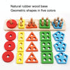 Children Geometric Shapes Color Matching Building Blocks Columns Toys(21 In 1 Colorful)