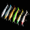 HENGJIA JM 011-X 6# 12cm 13.5g Multi-section Plastic Hard Baits Artificial Fishing Lures with Treble Hook, Random Color Delivery