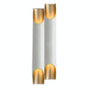 warm light Modern Wall Lamp LED Aluminum Alloy Pipe Lighting, Style:Double-tube White