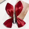 2 Pairs Half Bow Hair Clip Retro Girl Side Duckbill Clip Hair Ornament, Colour: Polyester Red