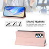 For Samsung Galaxy A73 5G RC01 Dual-Folded Magnetic Suction RFID Leather Phone Case(Pink)