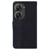 For Asus Zenfone 9 Geometric Embossed Flip Leather Phone Case(Black)