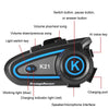 KUQIBAO Motorcycle Helmet Long-lasting Waterproof Bluetooth Headset with Light(Hard Microphone)