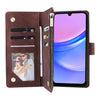 For Samsung Galaxy A16 5G Multifunctional Frosted Zipper Wallet Leather Phone Case(Coffee)
