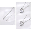S925 Sterling Silver Clear Spring Water Necklace Valentine Day Accessories(White Gold)