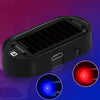 Car Solar Analog Anti-theft Device LED Warning Light(Black Shell Blue Light)