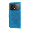 For Xiaomi Redmi K70 / K70 Pro 7-petal Flowers Embossing Leather Phone Case(Blue)